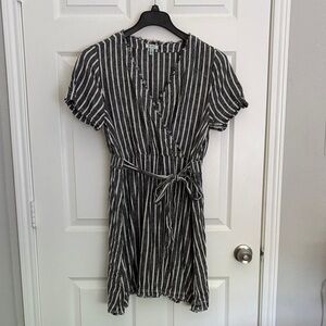 Susina Black and White Striped Mini Dress